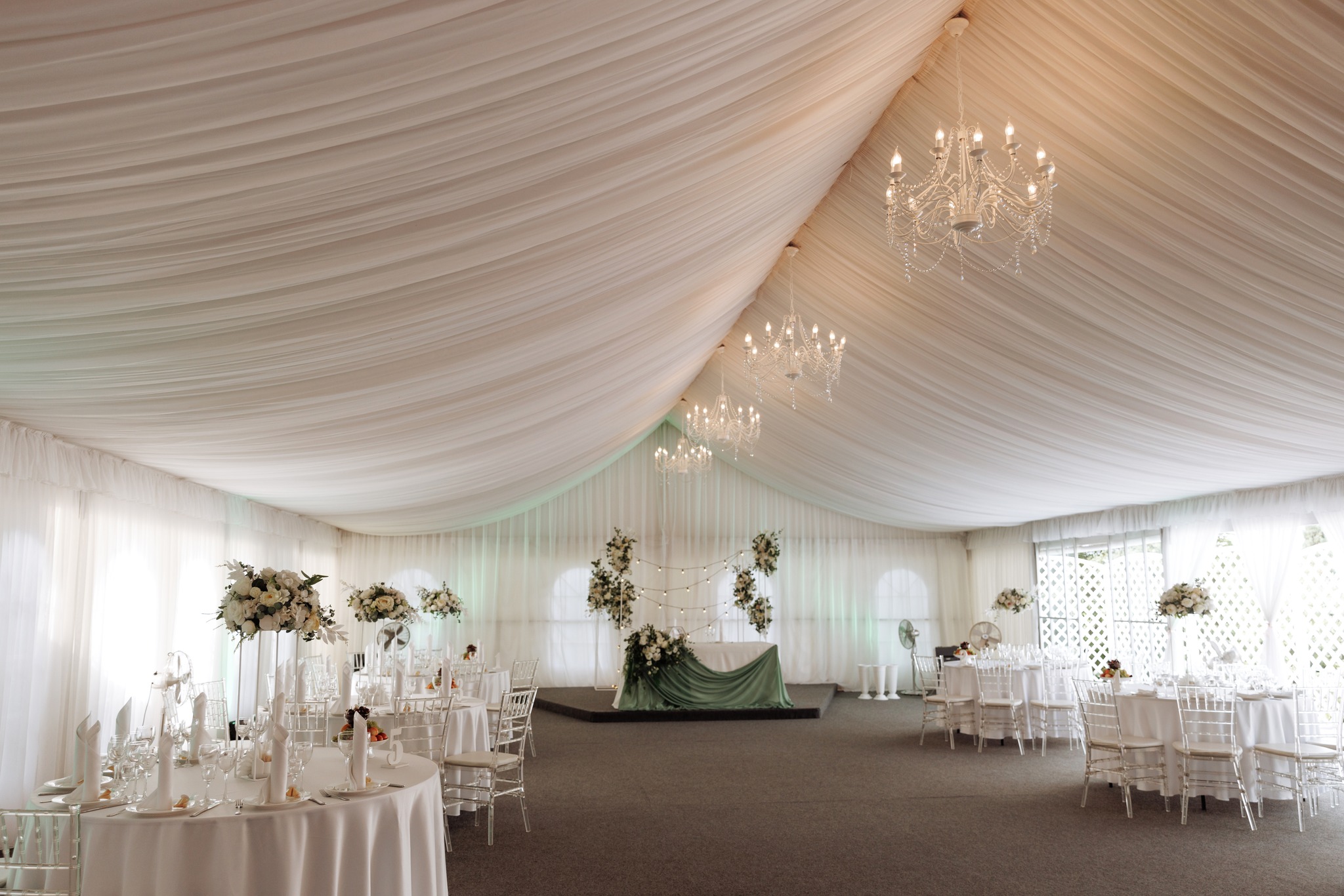 Beautiful tent setup for a wedding