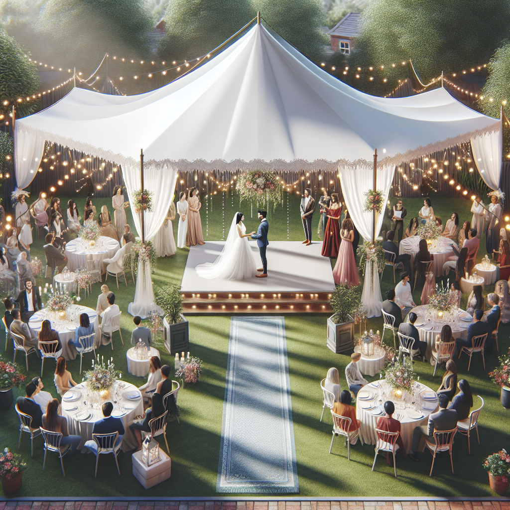 backyard wedding with tent rentals