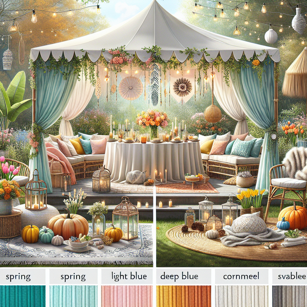 seasonal backyard tent decor