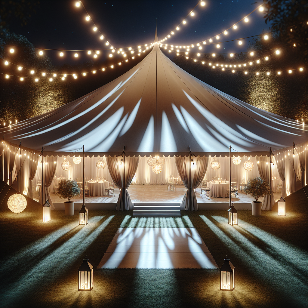 event lighting backyard tent