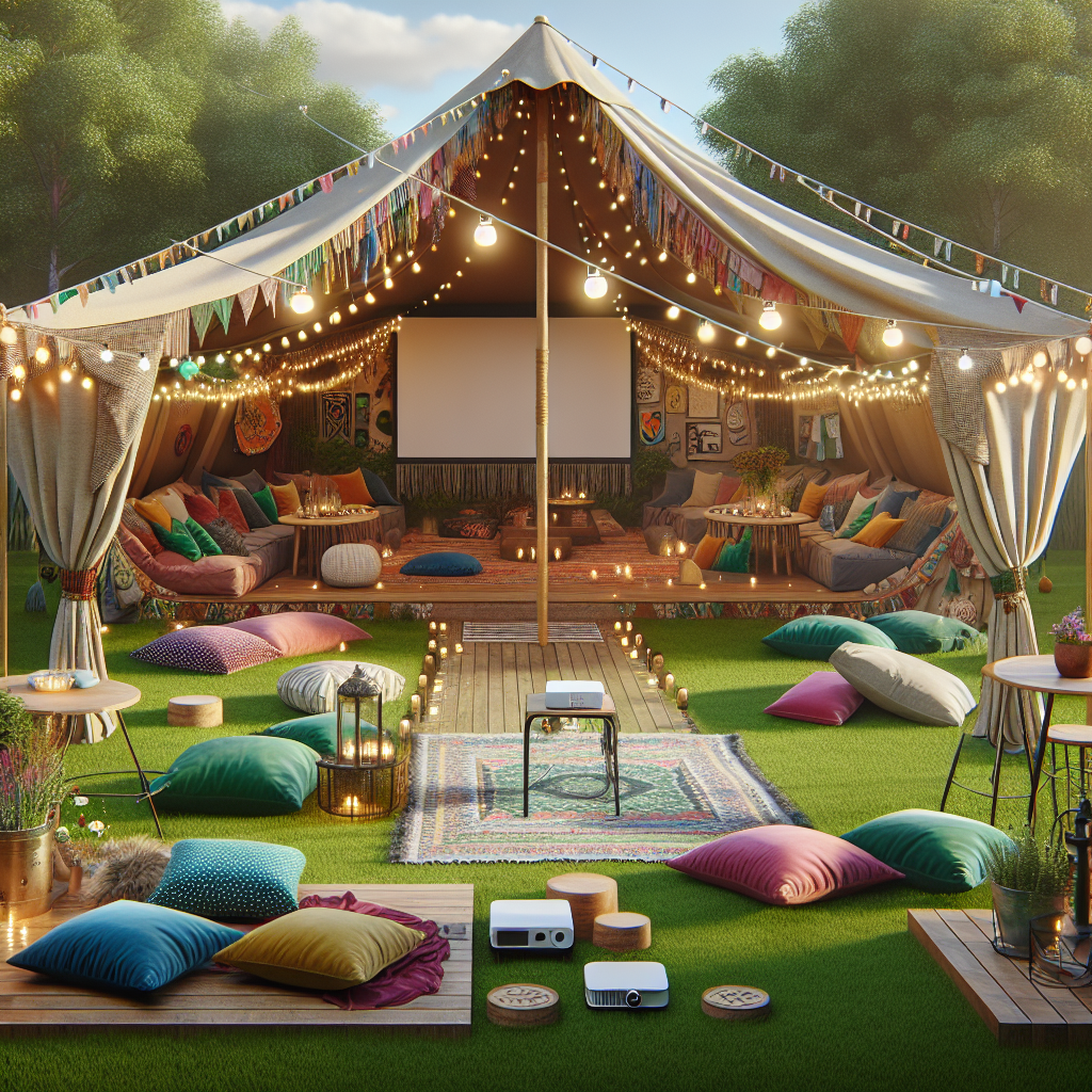 interactive backyard tent decor