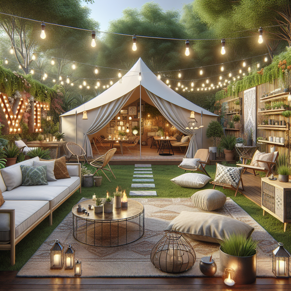 modern backyard tent decor styles