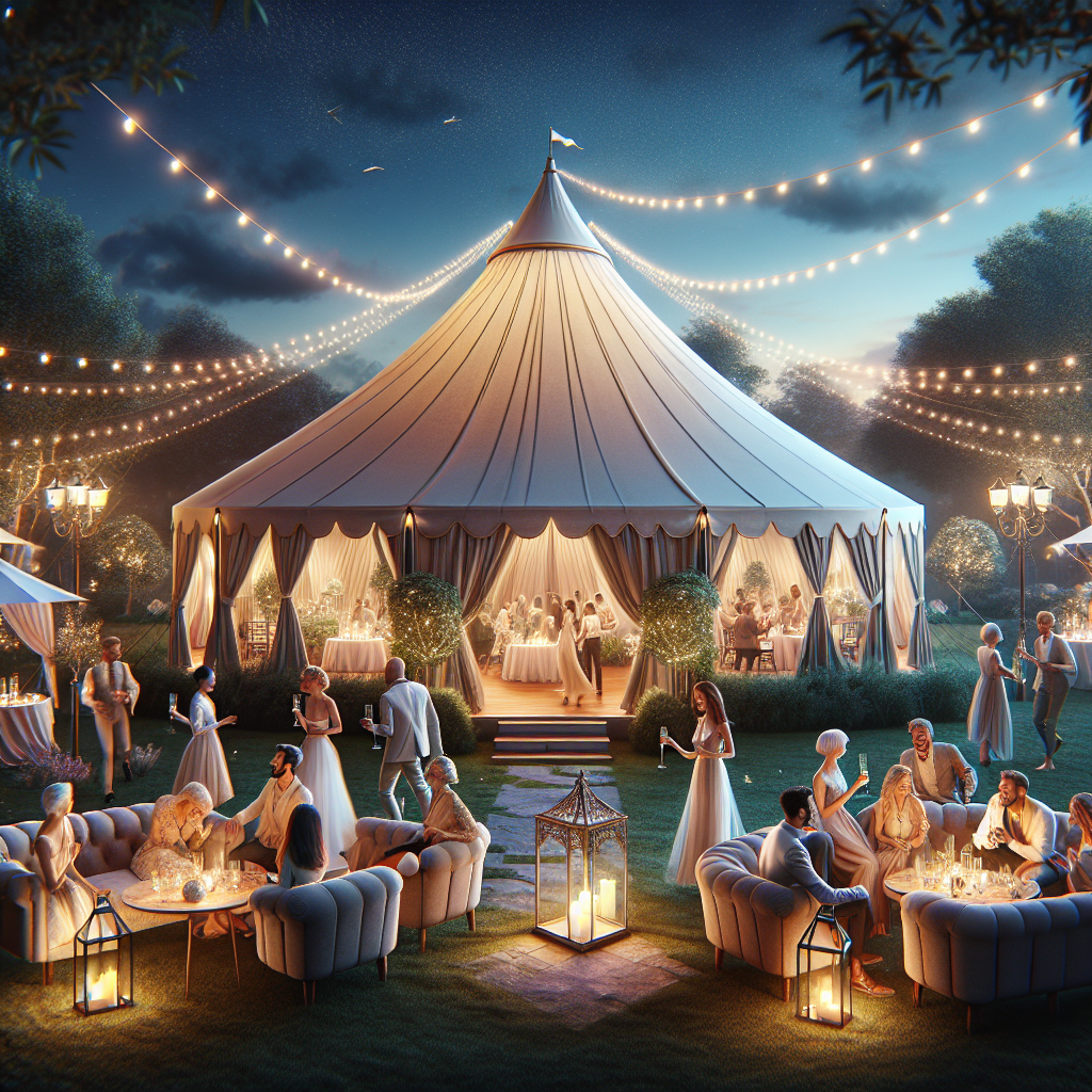 tent style backyard celebration