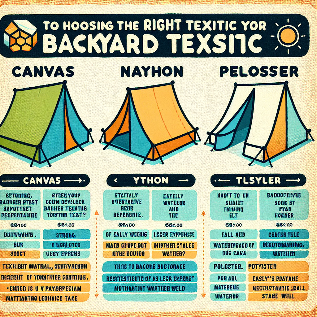 backyard tent textile choices